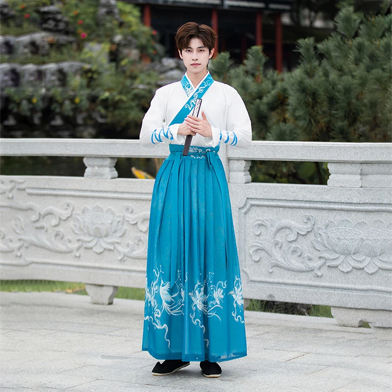 Men 4XL Ancient Chinese Dress Hanfu Traditional Dresses China Style Martial Arts Cosplay Costume Kimono Student Clothing