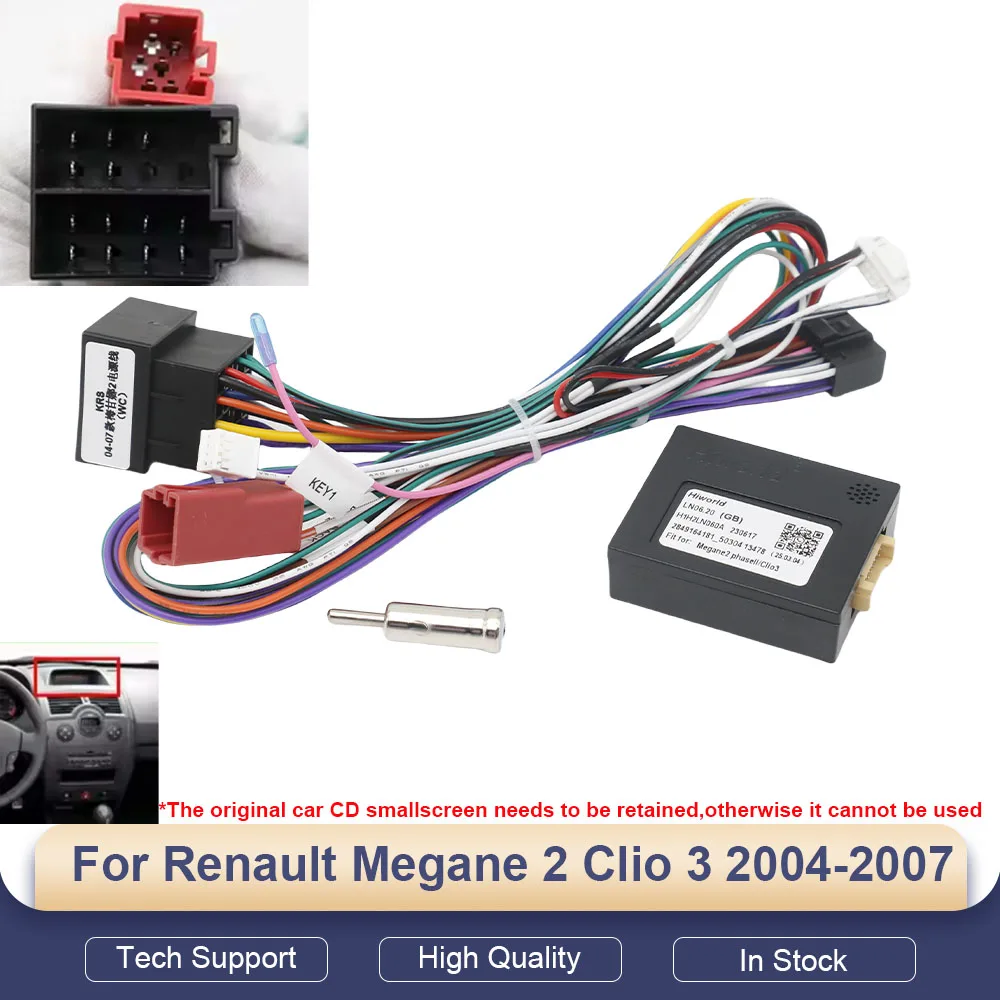 16 Pin Canbus Decoder Wiring Harness For Renault Megane 2 Clio 3 2004-2007 Android Radio Adapter