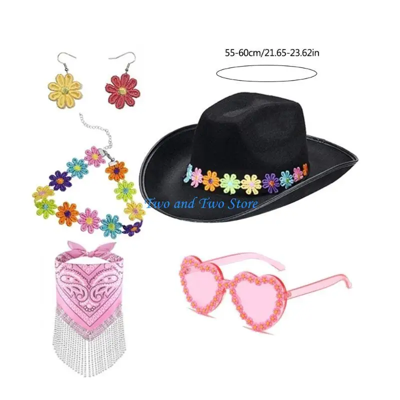 قبعة HX6F المتانة تناسب الشباب قبعة الموضة قبعة غربية أنيقة للنساء قبعة ذات حدود واسعة