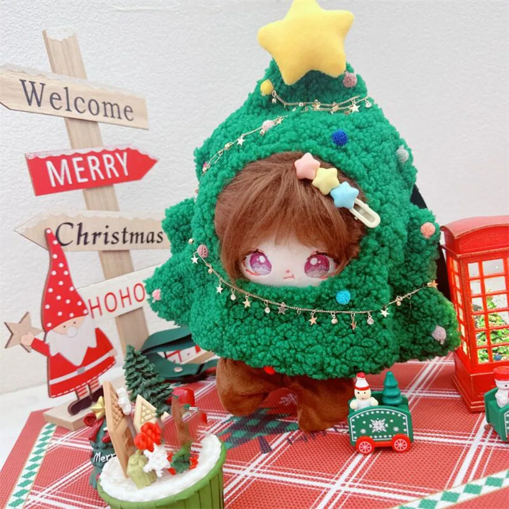 Albero di Natale 20CM Vestiti per bambole in cotone Peluche Crossbody Vestiti per bambole di pezza Vestito Vestito di ricambio Giocattoli di peluche Vestiti