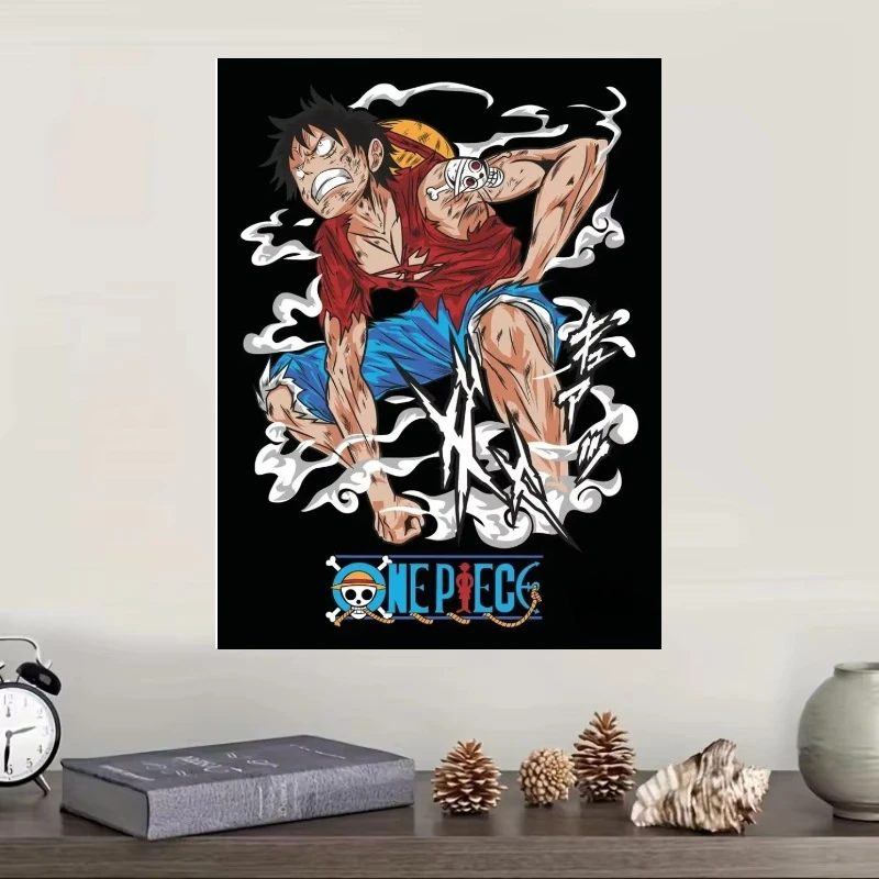 Oil Painting Anime One Piece Monkey D Luffy Battle By Numbers Wall Decor for Living Room Bedroom Home Decor Gift No Frame