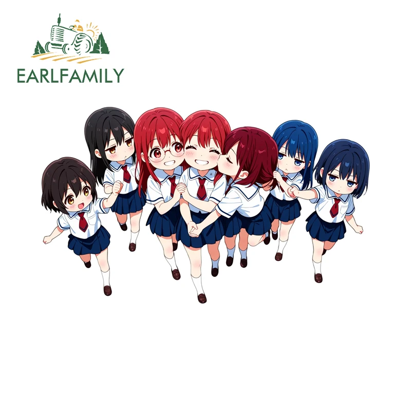 EARLFAMILY Multiple Anime Girl Students Fine Decals Super Kawaii ATV Air Conditioner Decals Waterproof Vinyl Graffiti Sticker