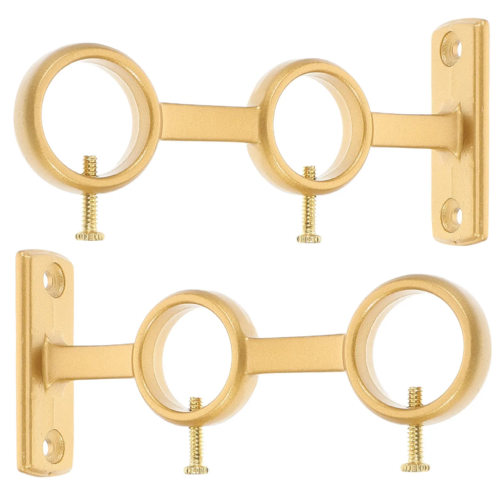2Pcs Double Curtain Rod Bracket Heavy Duty Thickened Design High Load Capacity Easy Install Versatile Fit for Windows Doors