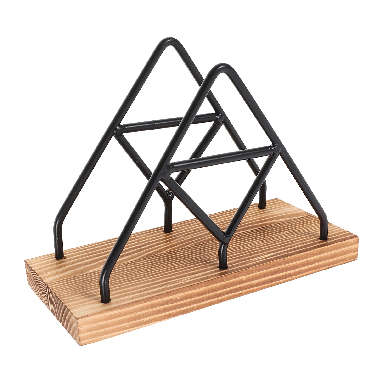 

Rustic Iron Napkin Holder Vintage Paper Organizer for Home Decor Table Accessories Wood Dinner Party