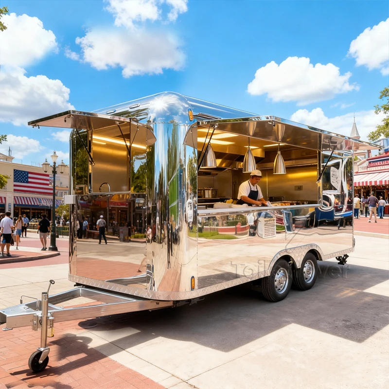 Nuevo Diseño de Camión de Comida Rápida, Remolque Comercial de Comida, Remolque Móvil de Comida para la Calle con Equipamiento de Cocina Completo