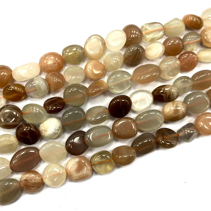 

Natural Gemstone Mix Color Sunstone 8-10mm Irregular Stone Beads Charms Diy Women Bracelet Necklace for Jewelry Making 15''