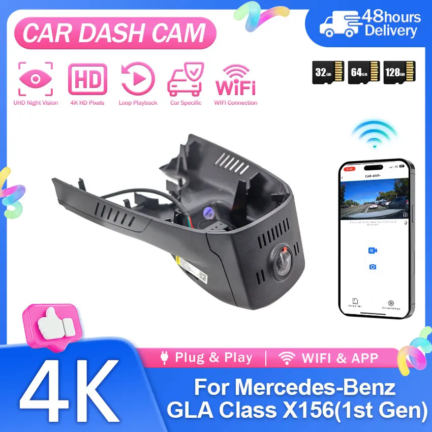 Plug and Play 2160P Special DVR Dash Cam Camera For Mercedes-Benz GLA Class X156 (1st Gen) 2015-2020