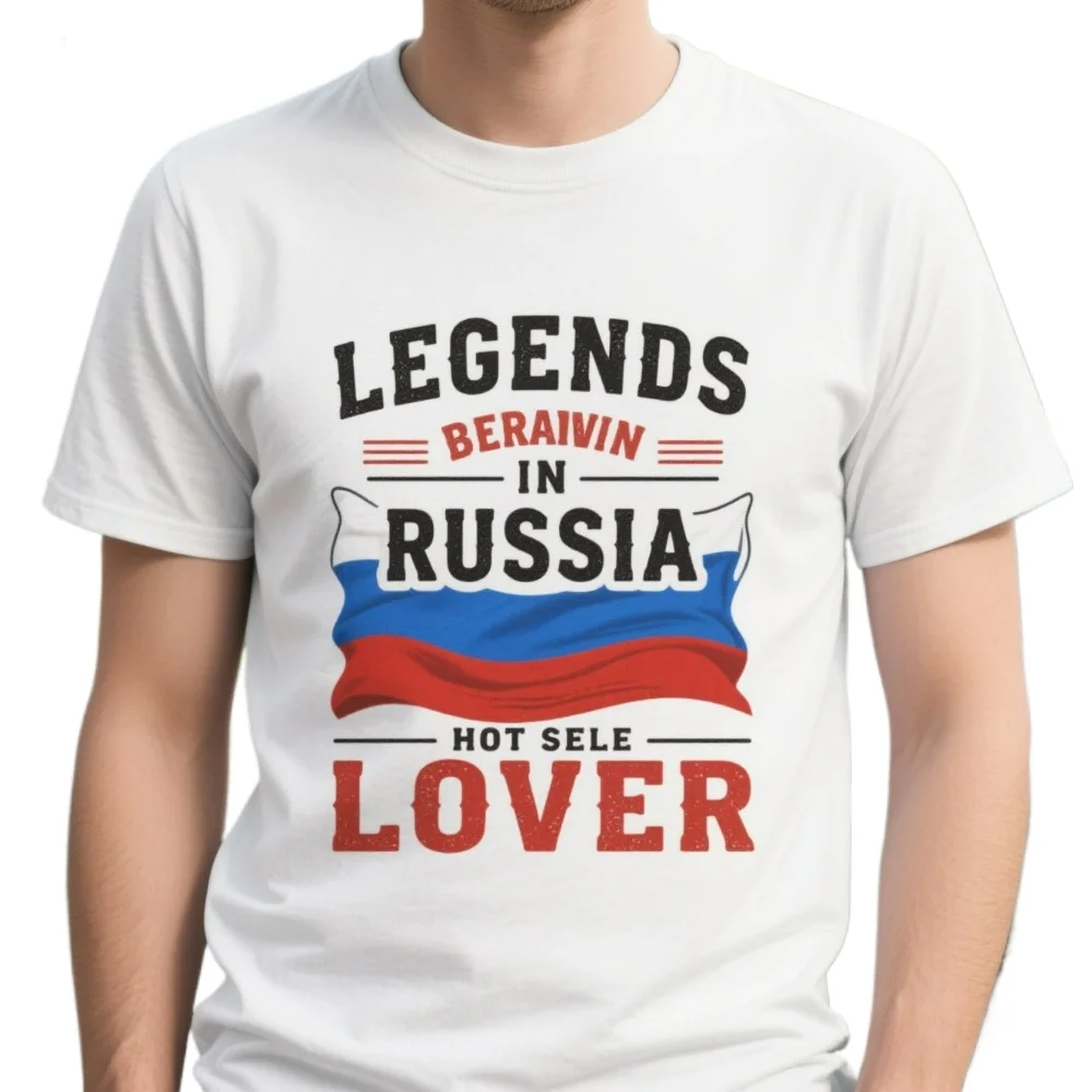 

Legends Are Born In Russia Hot Sale Russian Lover Patriotic T Shirt New 100% Cotton Short Sleeve O-Neck T-shirt Casual Mens Top