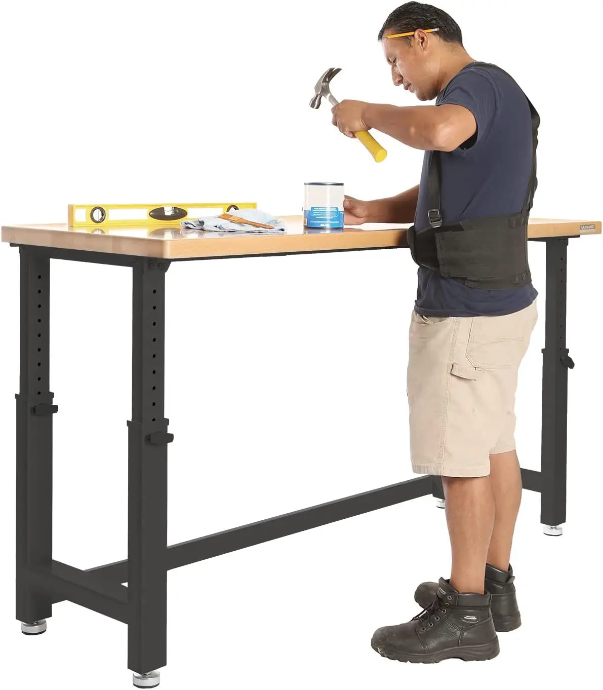 UltraHD Heavy Duty Workbench Table w/Solid Wood Top, 1000 lbs. Weight Capacity Workstation for Garage