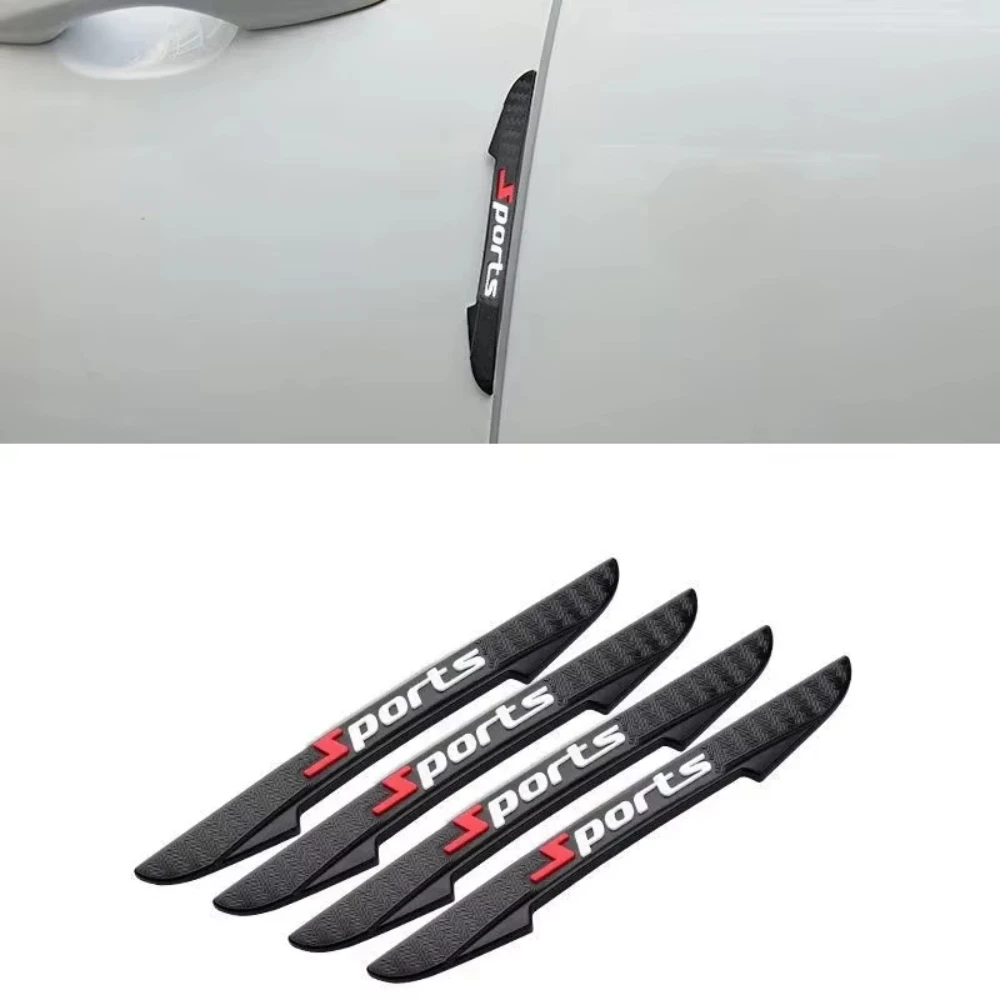 Car PVC Door Protectors Thickened Anti-scratch and Anti-bump Strip Sport Styling Body Decoration Rubber Exterior Parts 4PCS