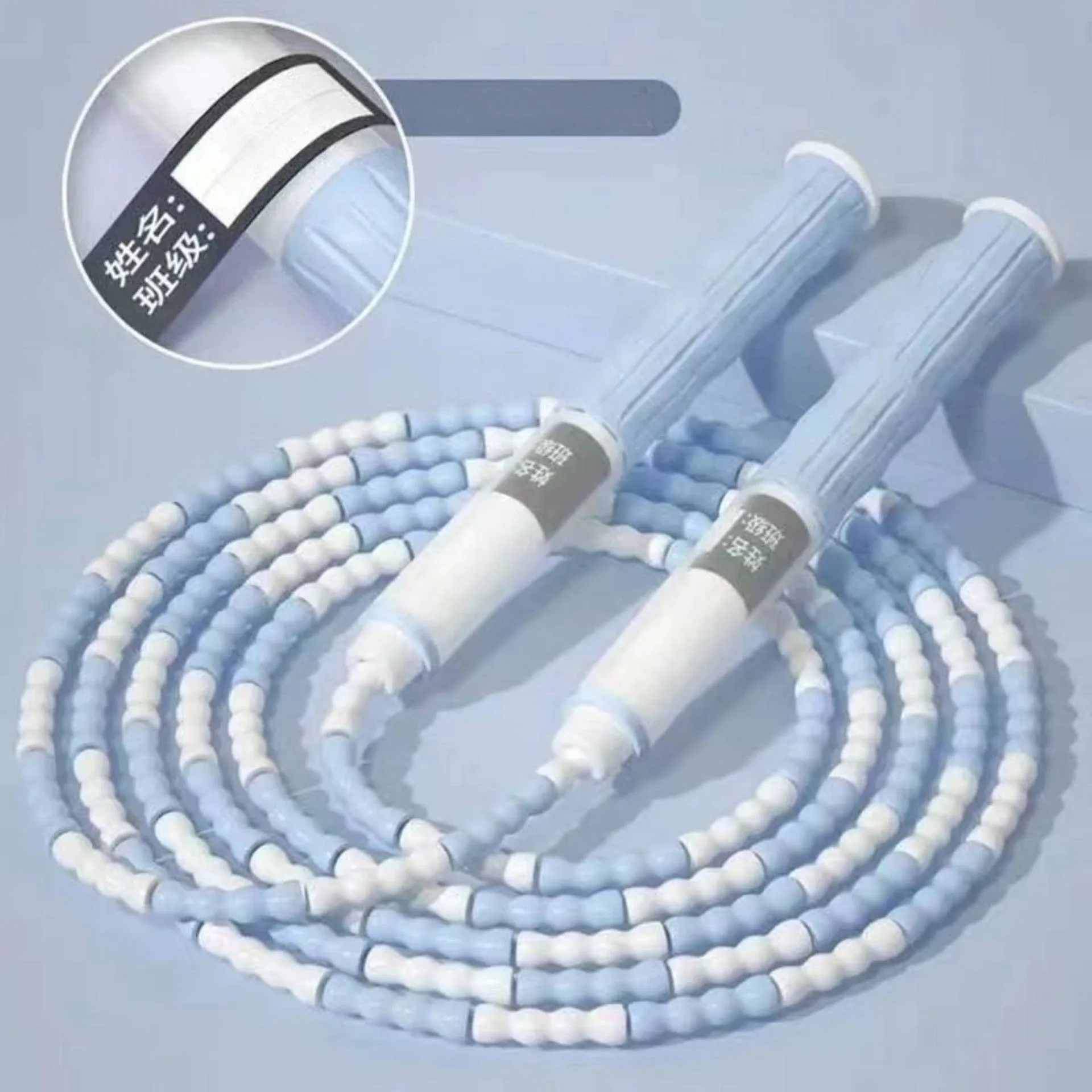 Customizable Soft Bead Bamboo Knot Jump Rope for Children Short Sport Rope Durable Trackable Beginner Friendly
