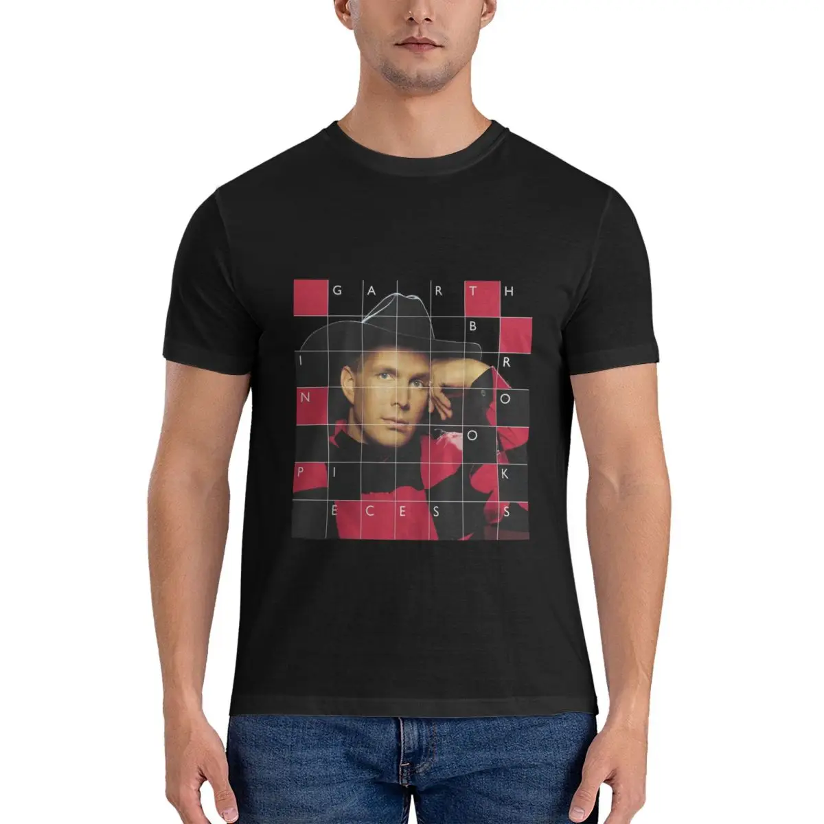 Men Garth Brooks In Pieces Album T Shirts garth brooks Cotton Clothes Vintage Short Sleeve O Neck Tee Shirt New Arrival T-Shirts