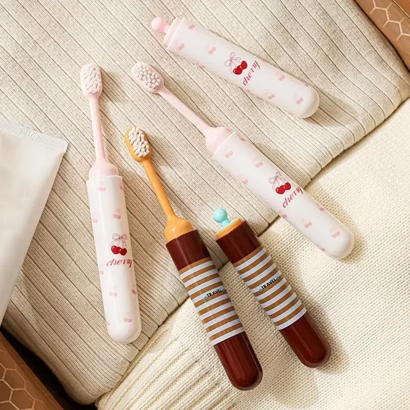 

Складная дорожная зубная щетка, портативный тюбик для зубной пасты, мини-мягкая щетина, складной дозатор для зубных щеток, чашка для полоскания рта