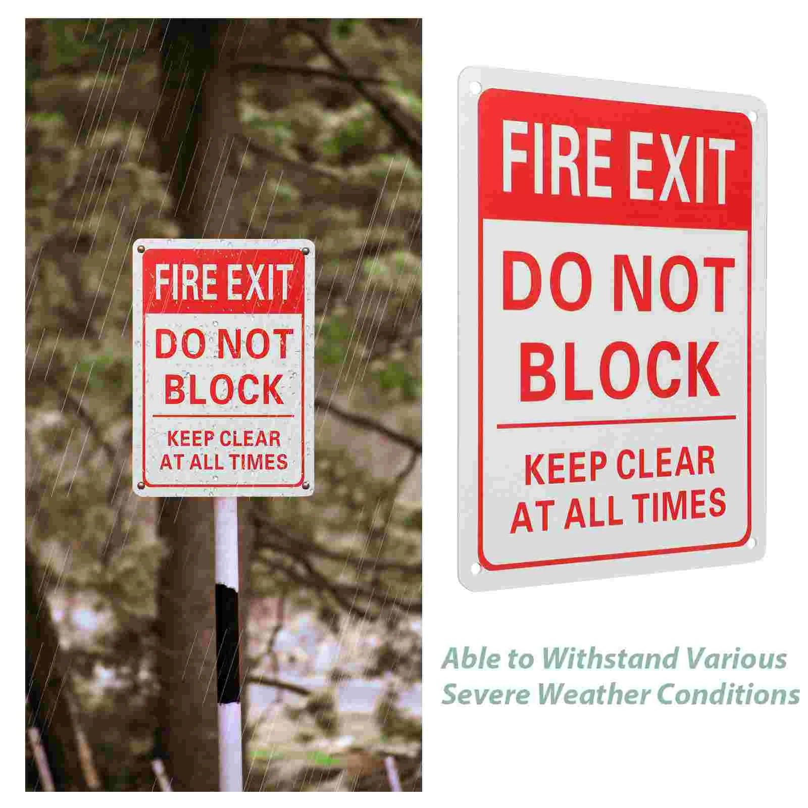 Fire Exit Sign Do Not Block Emergency Signs Door Indicator Caution Extinguisher Safety Label