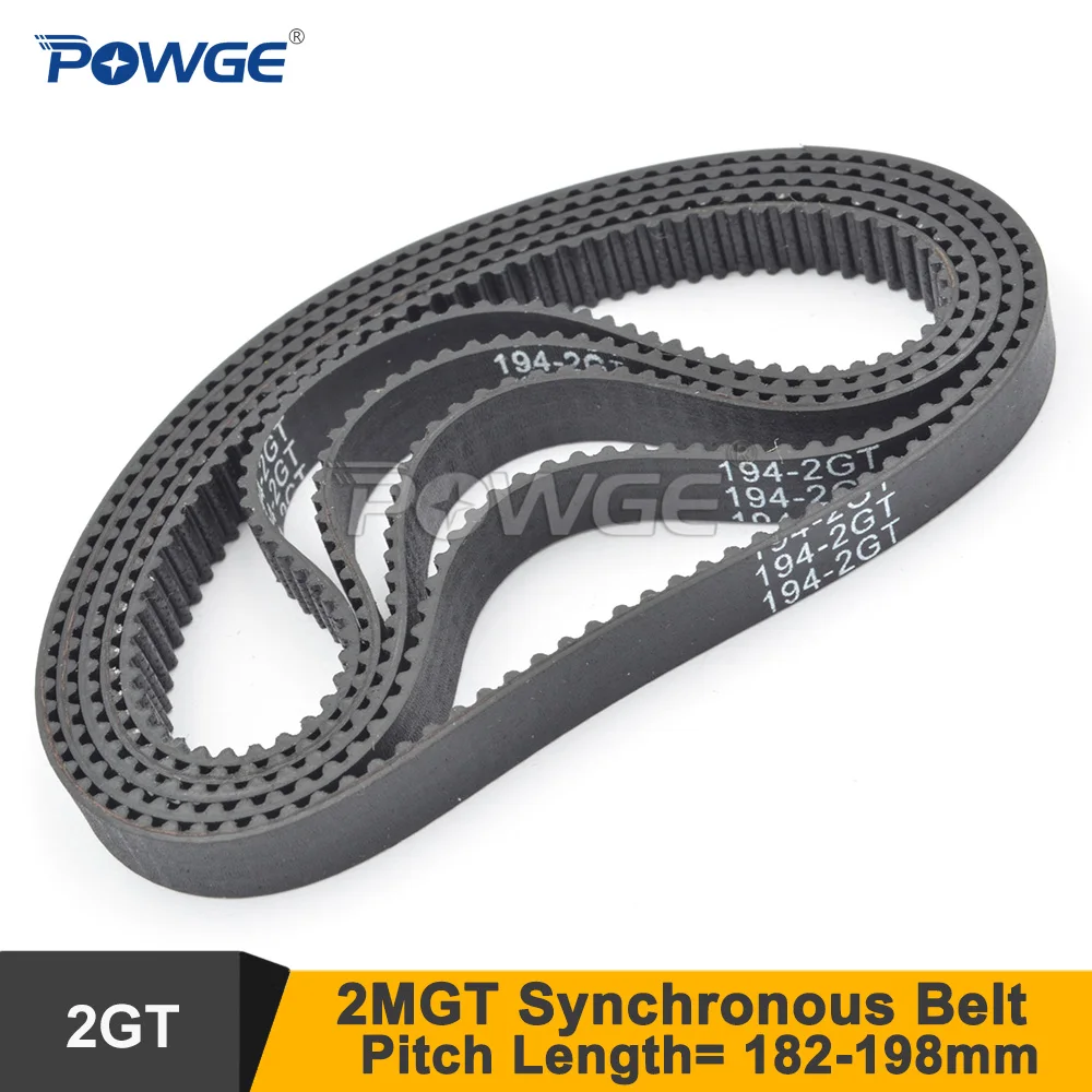 POWGE 182 184 186 188 190 192 194 196 198 2GT Timing Belt W=6/9mm 2MGT G2M GT2 Closed-Loop Synchronous Belt 3D Printer188-2GT 1P