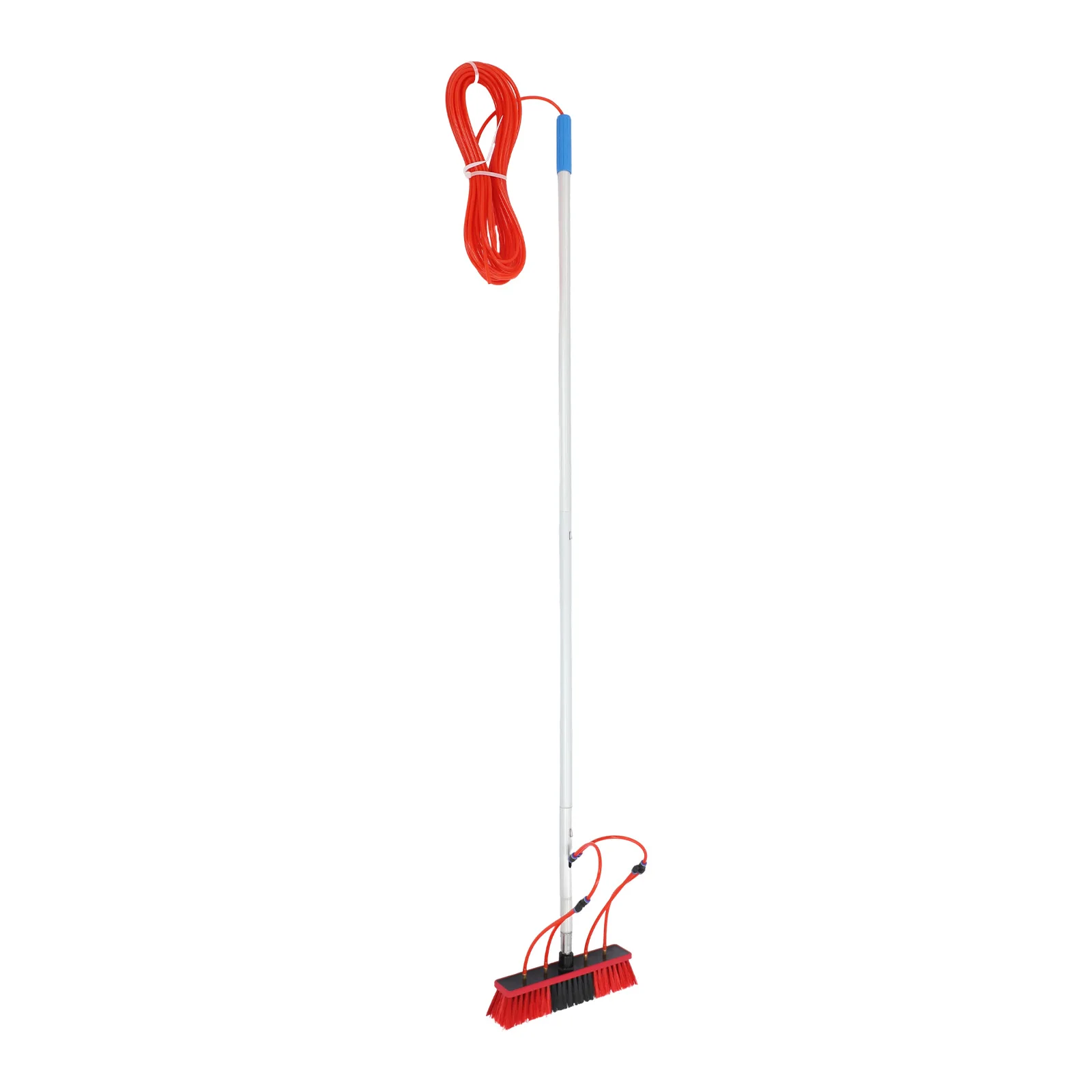 16.4ft Solar Panel Cleaning Brush Kit, 13.8in 180° Flexible Brush, 65.6ft Hose, with Storage Bag, for Solar Panels, Windows, Cars, Boats, Greenhouses, Decks, Outdoor Use