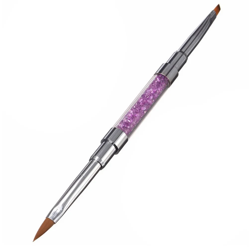 

Dual End Purple Nail Brush Pen Durable Lightweight Gel Polish Extension Builder 3D DIY Nail Art Painting Tool