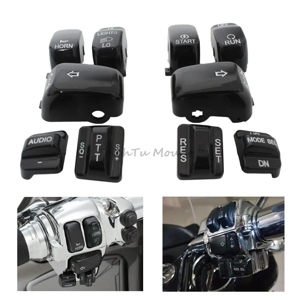 Motorcycle Hand Switch Housing Caps Button Cover Accessories For Harley Touring Road Glide EFI FLTRI CVO Electra Glide FLHTCSE