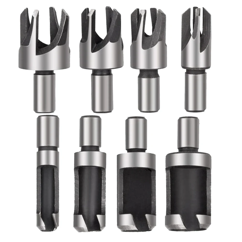 newyear828 26-Pack Woodworking Chamfer Drilling Tools Drill Bits Set Wood Plug Cutter Three Pointed Countersink Drill Bits