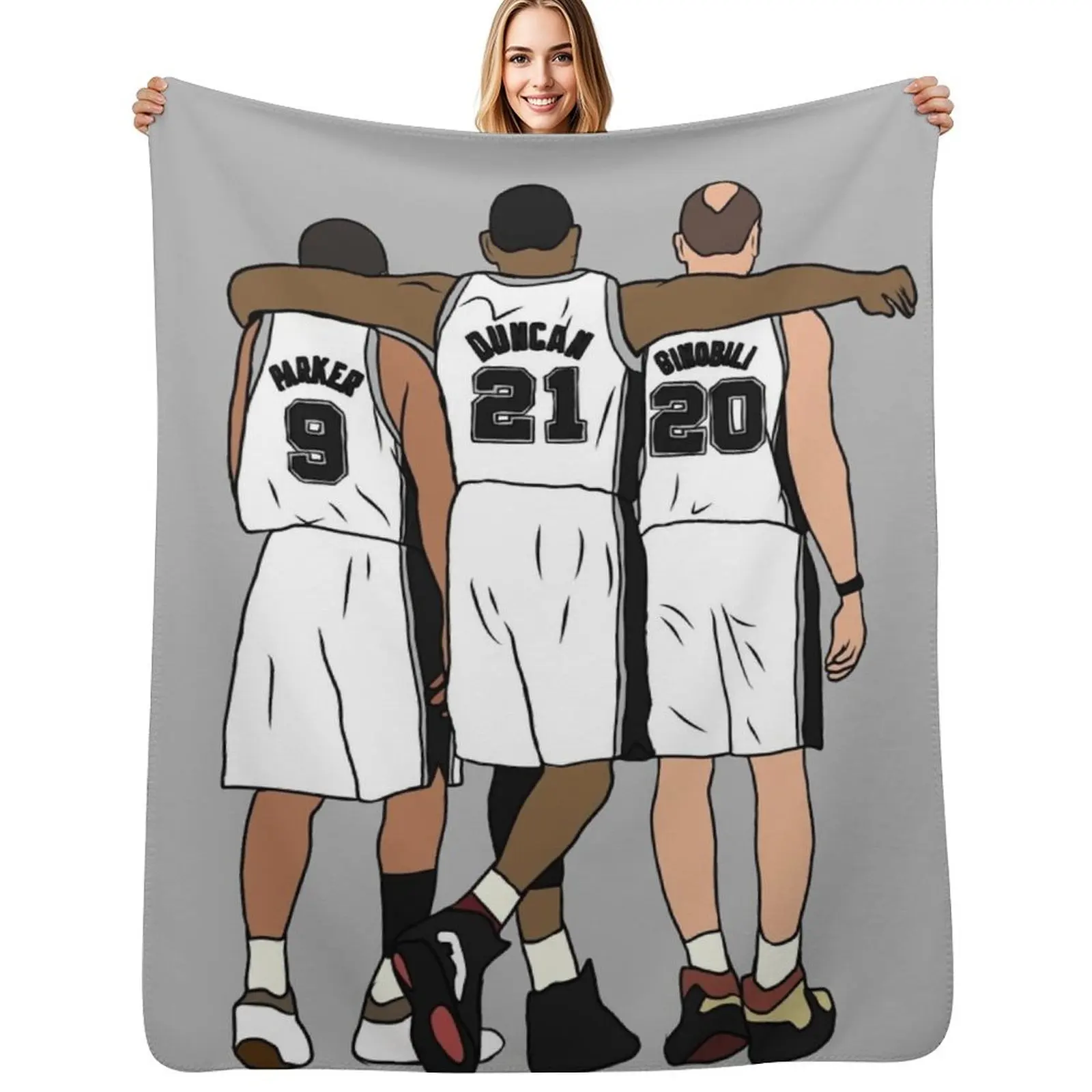 

Tony, Tim & Manu Throw Blanket All Season Soft Lightweight Blanket for Home