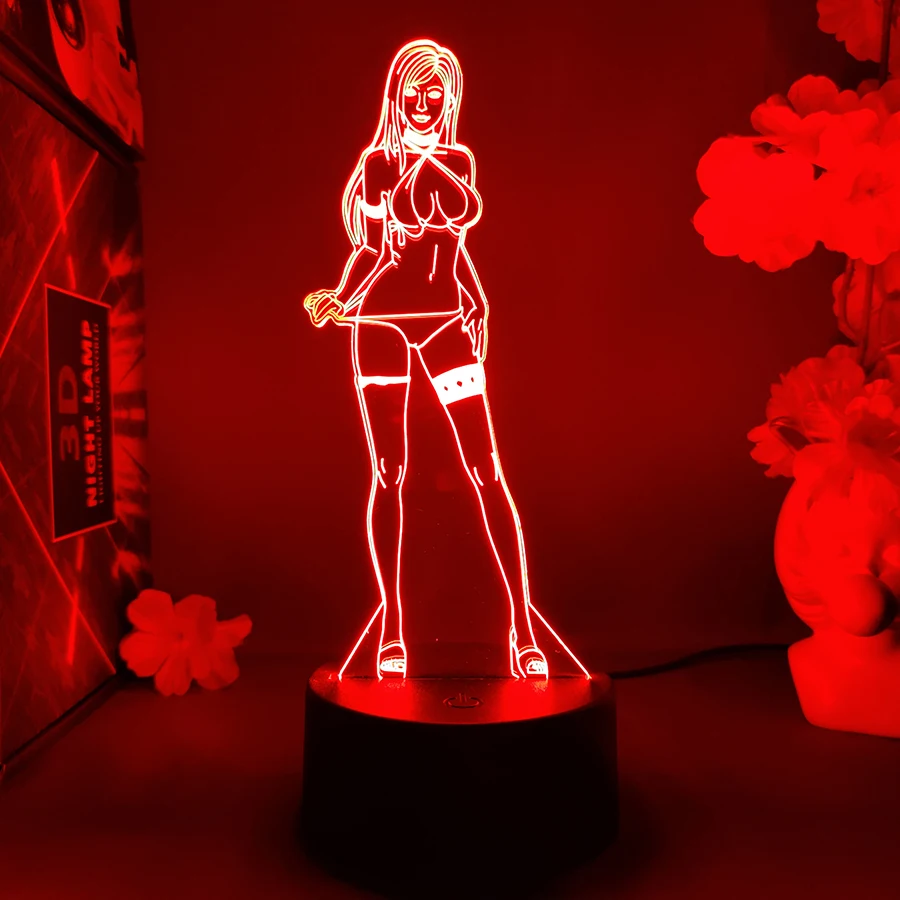 Tifa Lockhart 3D Night Light Novelty Gaming Room Setup Backlight Birthday Gift LED Table Lamp Final Fantasy Bedside Desk Lamps