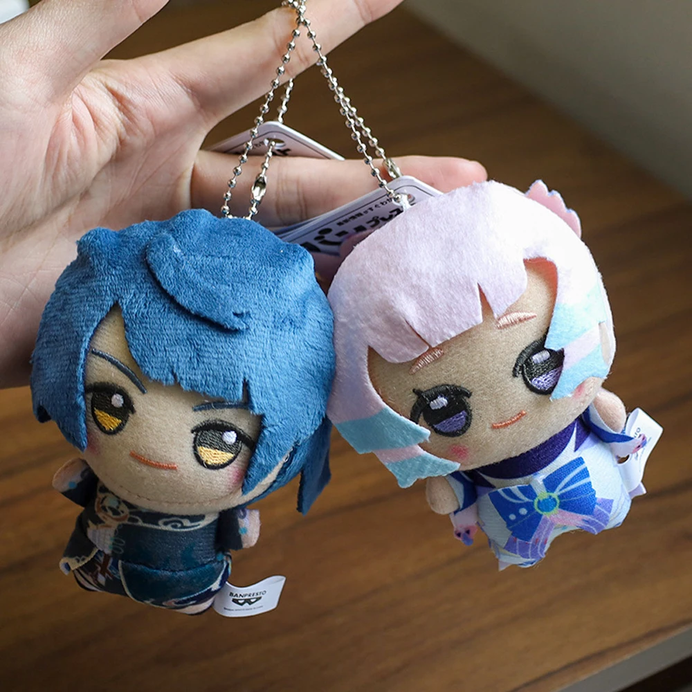 12cm Genshin Impact Game Plush Toy Morax Beelzebul Tartaglia Xiao Tartaglia Diluc Action Figures Keychain Bag Pendant Model Doll