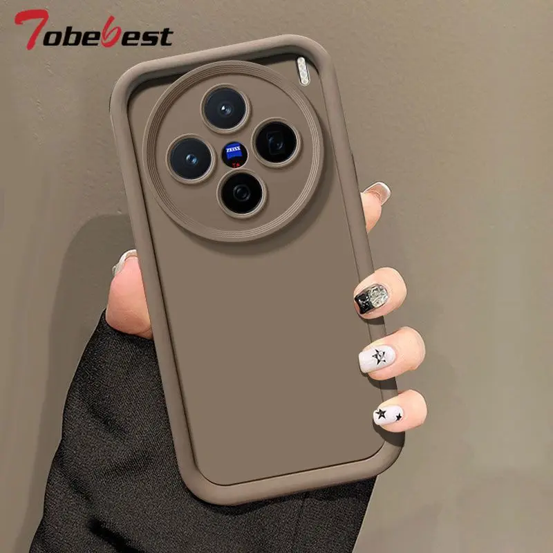 حافظة من السيليكون الناعم لهاتف Vivo X200 mini X200S X100 X100S Pro عدسة كاميرا فائقة النعومة مع غطاء واقي للشاشة