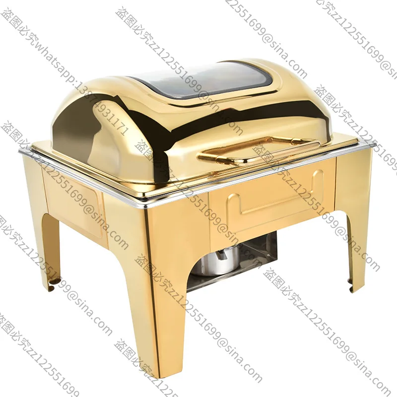 Suitable for Gold Stainless Steel Buffet Furnace Electric Heating Buffy Furnace Visual Transparent Clamshell Hotel Buffet