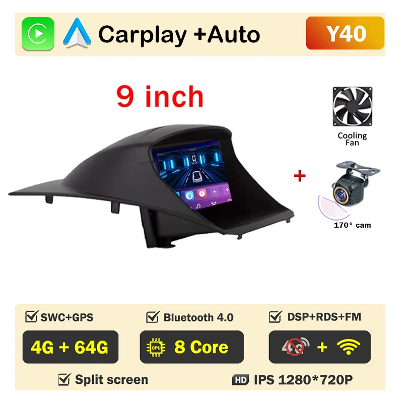 12.3 inch Autoradio Voor Ford Fiesta MK6 MK7 2009-2016 LHD RHD Android Multimedia Video Player GPS draadloze Carplay QLED Scherm