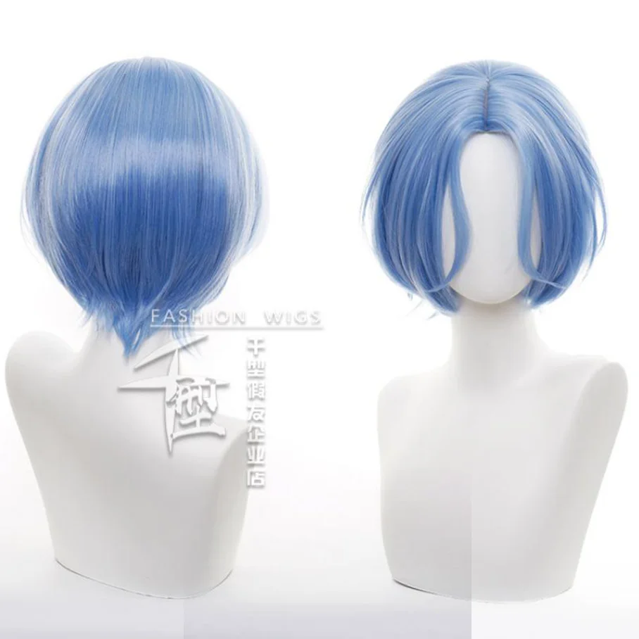 Anime Sk8 The Infinity Langa Cosplay Wig Blue Short Hair Heat Resistant Synthetic Halloween Party Accessories Props