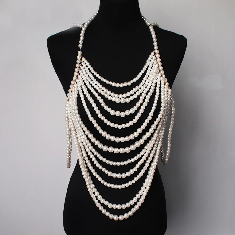 Maternity Photography Prop Sling Pearl Shoulder ChainI Mitation Pearl Necklaces For Photo Shoot Prop Accessories