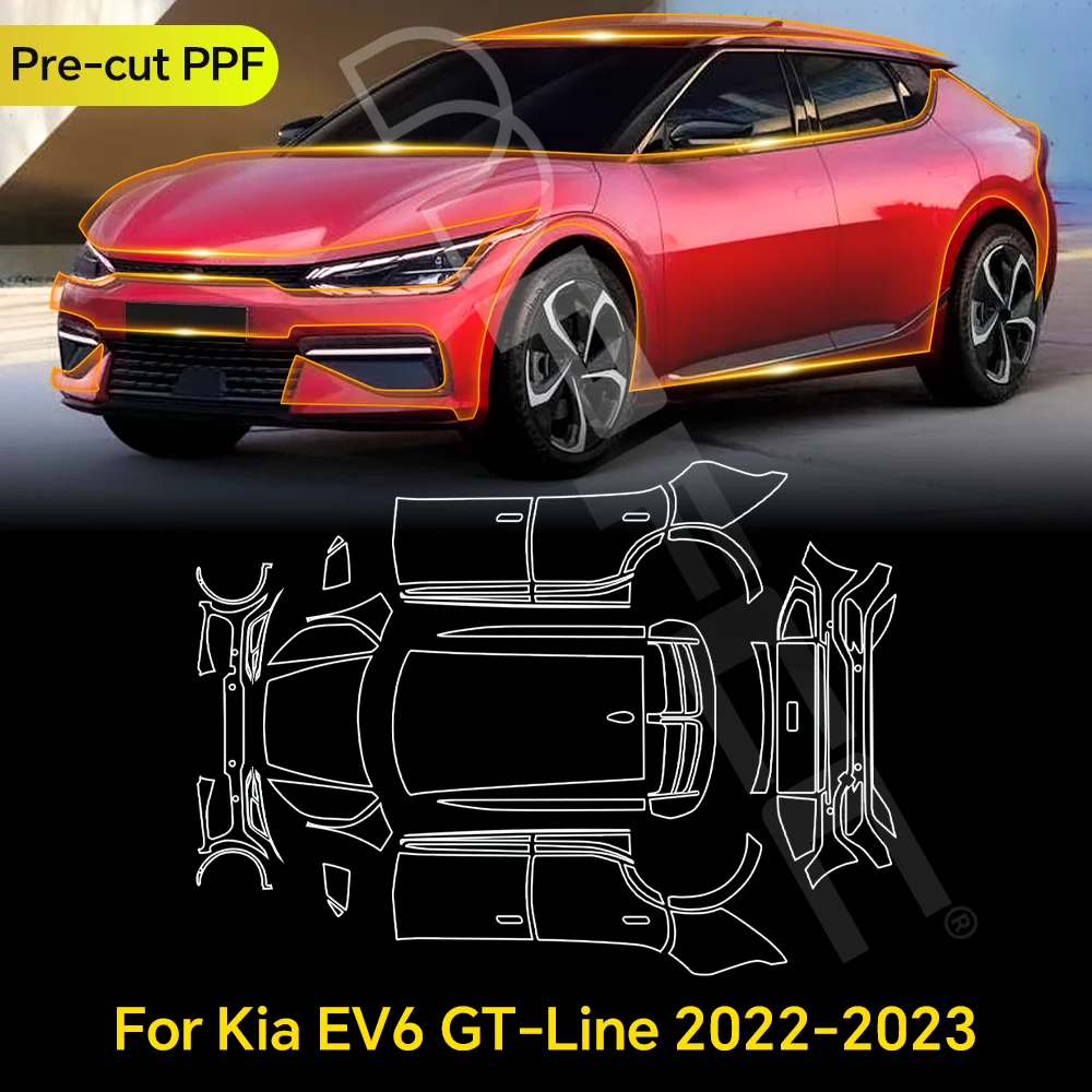 For KIA EV6 GT-line 2022 2023 TPU Paint Protection Film Pre-cut PPF Clear Bra Car Body Invisible Anti-scratch Resistant Cover