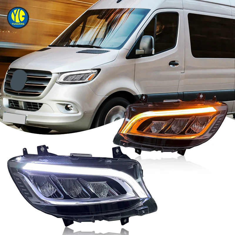 High Quality LED Headlights For Mercedes-benz Sprinter W907 2019-UP Halogen Head Lamp Upgrade LED Projectors Assembly