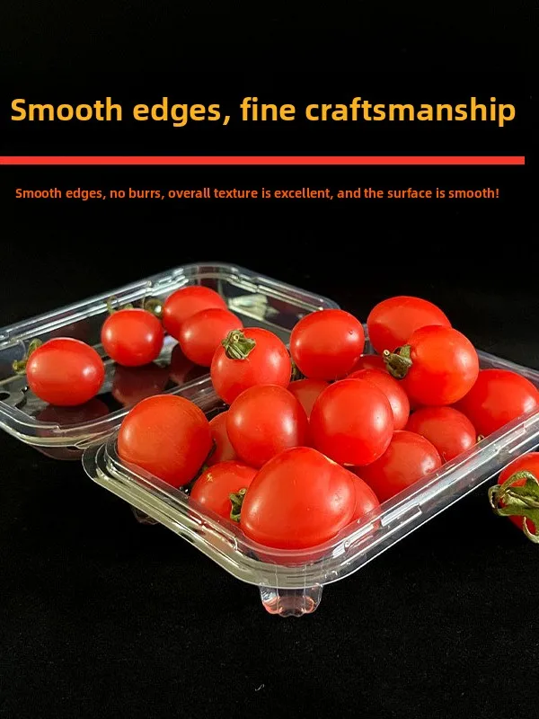 300C Transparent Thickened Food Grade Fruit Box with Lid for Strawberries And Watermelons Freshness Preservation Container