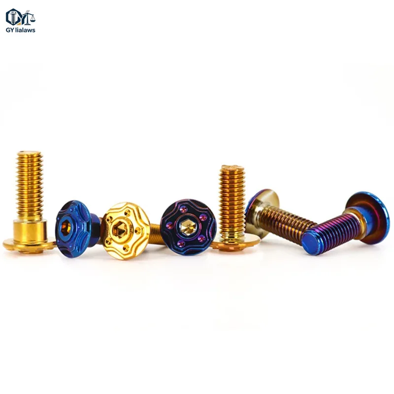 M6 M8 304 Stainless Steel Motorcycle Rotor / Brake Disc Screws Bolts Titanium-Gold/Burnt Blue Coated For Honda Yamaha Kawasaki
