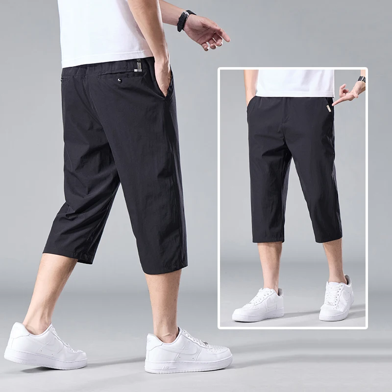 

Pants Summer New Men's Casual Cropped Ice Silk Fashionable Long