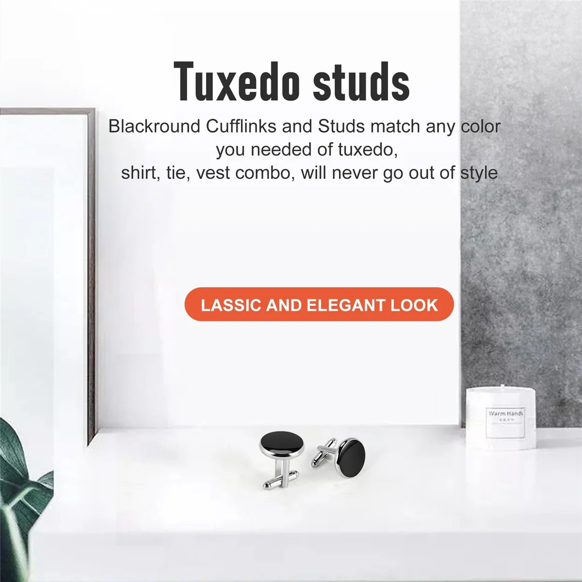 กระดุมข้อมือและกระดุมสําหรับงานแต่งงานเสื้อเชิ้ต กระดุมข้อมือ 2 อันและกระดุม 6 อัน