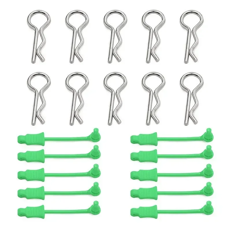 10Pcs Upgrade Body Clip Retainer 1/7 1/8 Body Shell Post Column Mount Clips Parts Bent Springy R Pins For Arrma RC Car