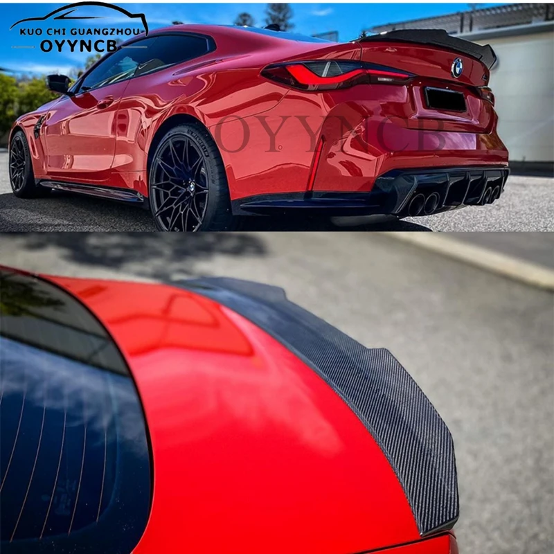 For BMW 4 Series G23 G26 G22 G82 430i 2 Doors 4 Doors 2020-2022 Real Carbon Fiber Car Trunk Lid Lip Rear Trunk Spoiler Wing