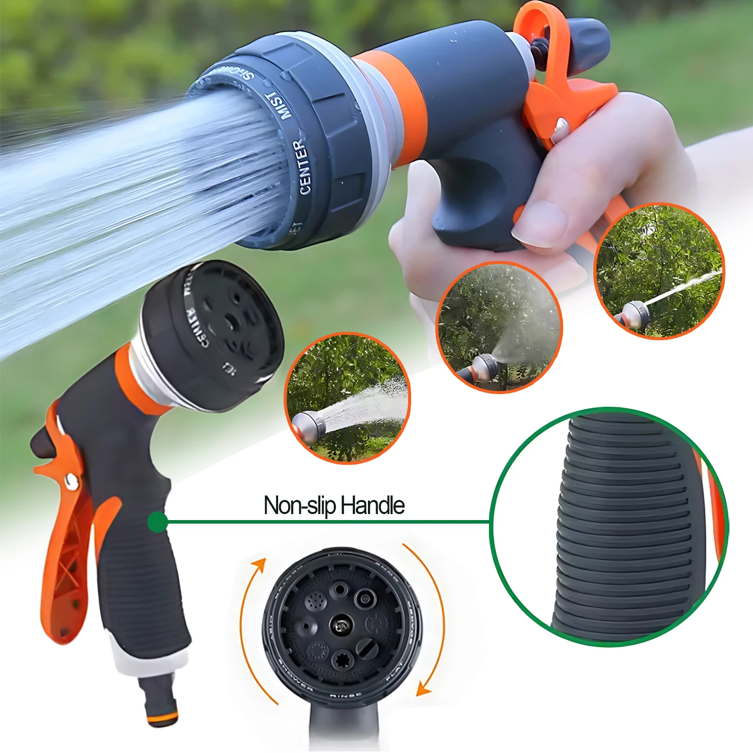 

8-узодочный садовый водяной пистолет, насадка для шланга, многофункциональная бытовая мойка автомобилей, распылитель воды для двора, насадка для труб, инструменты для посыпки