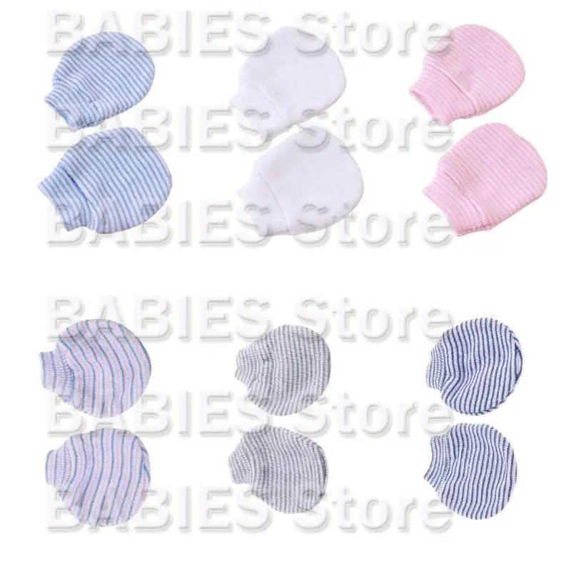 

C9GB Baby Anti Scratching Gloves Soft Cotton Mitten Newborn for Protection Face Scrat