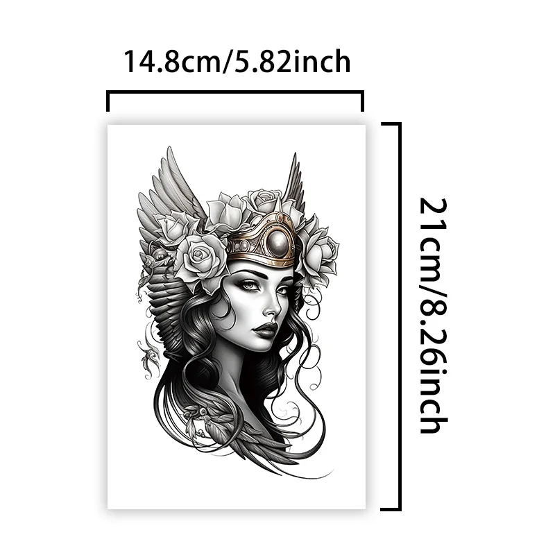 Beautiful Girl Temporary Tattoo Sticker, Long-lasting and Waterproof, Realistic Fake Tattoos for Women, For Arm, Leg, Waist.