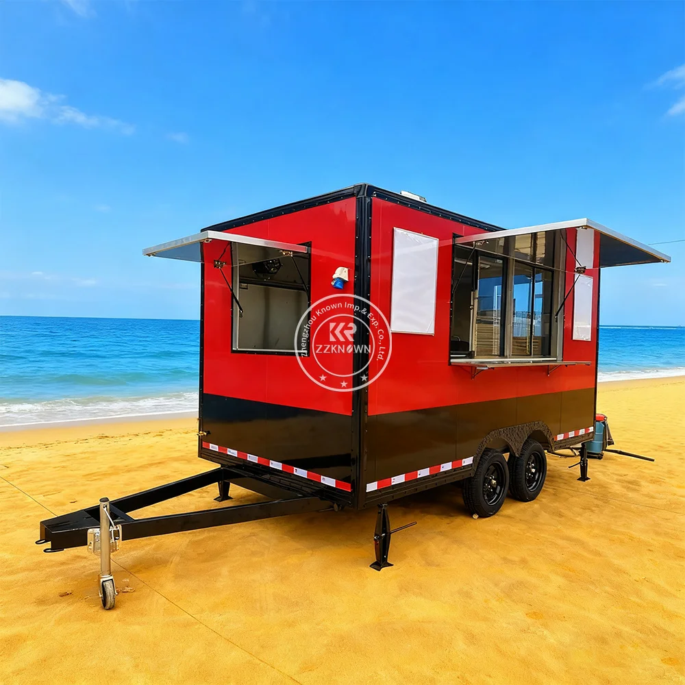 Fully Equipped Pizza Snack Ice Cream Catering Truck Food Trailer Portable Commercial Food Truck With Full Kitchen Equipments