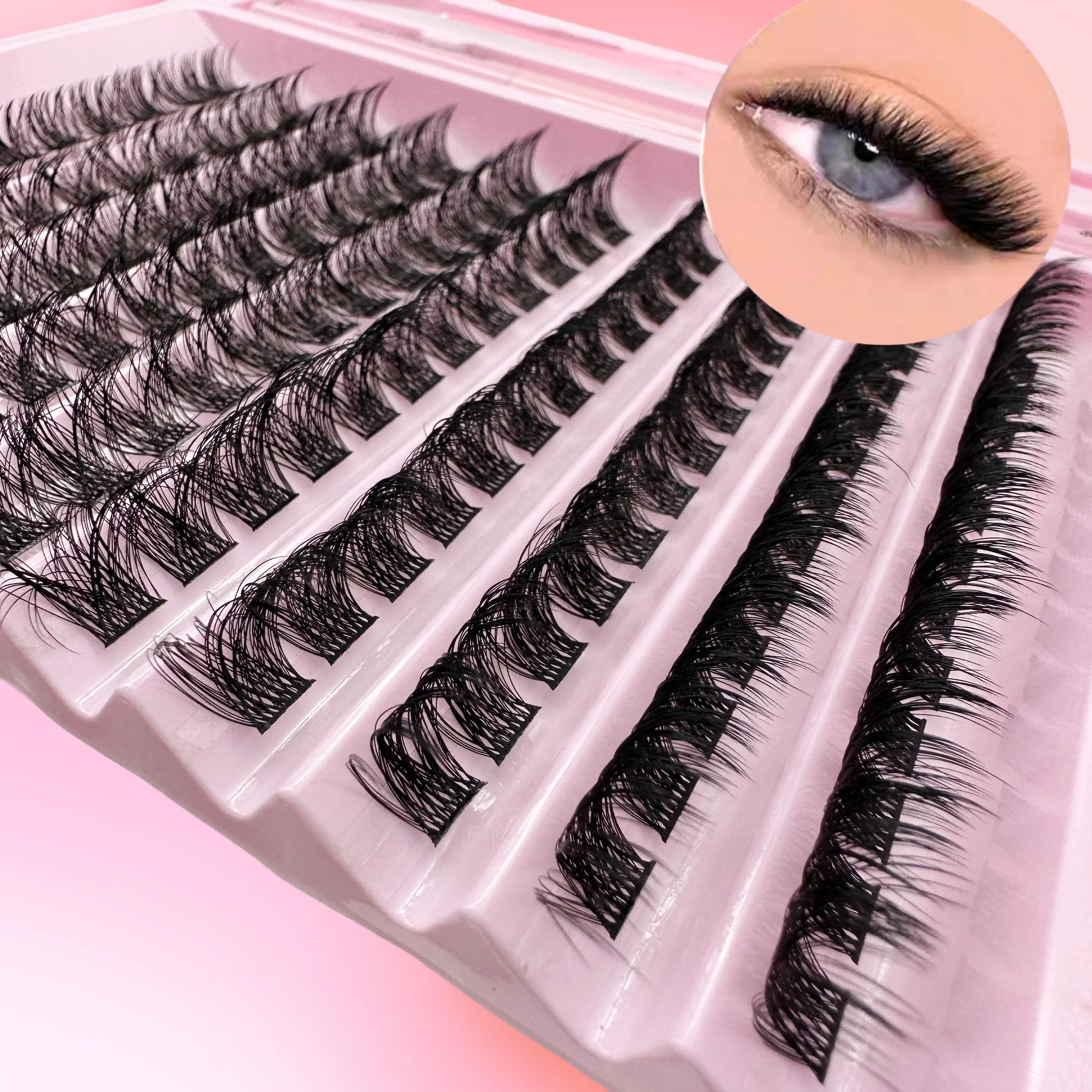 120 Sets of Realistic C-Curl 8-16mm Mixed Type DIY Eyelash Extension Kits for DIY Lower Lashes, Eyelash Rollers, and Numerous Accessories