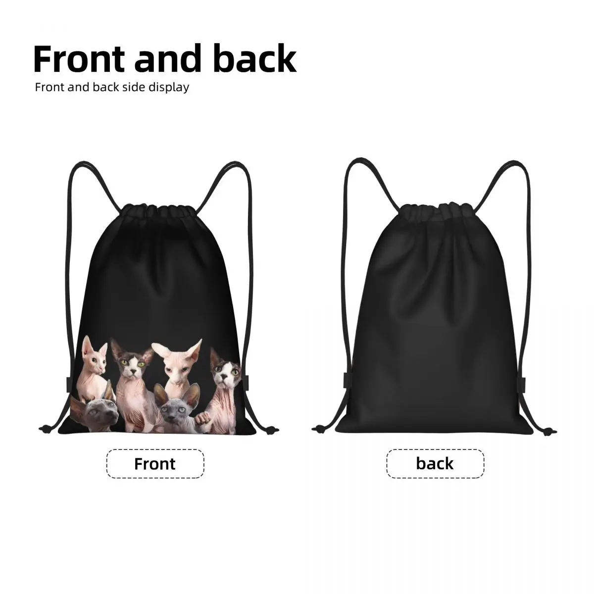 Sphynx Kat Trekkoord Rugzak Sport Gym Tas Voor Mannen Vrouwen Kawaii Kitten Winkelen Sackpack