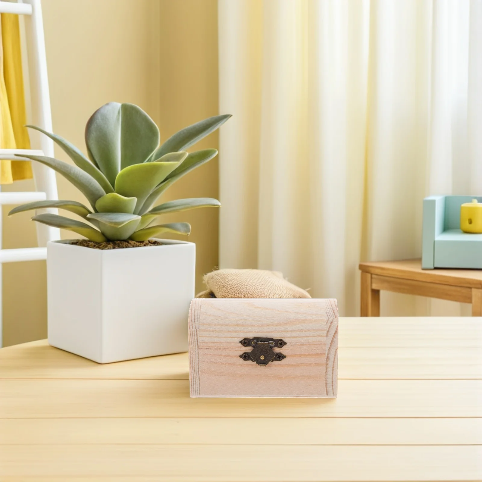 

DIY Unfinished Wood Treasure Chests Set of 4 Pirate Theme Jewelry Boxes Vintage Style Trinket Storage Decorative Home Accents