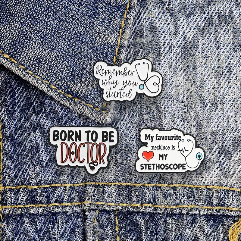 Doctor Quote Enamel Badge Set Remember Why You Started Born To Be Doctor Lapel Pin For Medical Student Nurse Gift