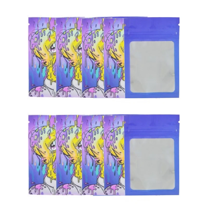 7X10CM Cartoon Plastic Verpakking Zakken Koffie Spice Poeder Opslag Pouch Snoep Koekjes Seal Ritssluitingszak waterdichte Mylar Zakjes
