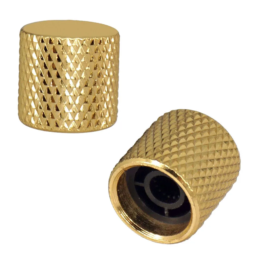 4PCS For Electric Guitar and Bass Volume Tone Control Knobs Metal Dome Design for Standard Split Shaft Mounting