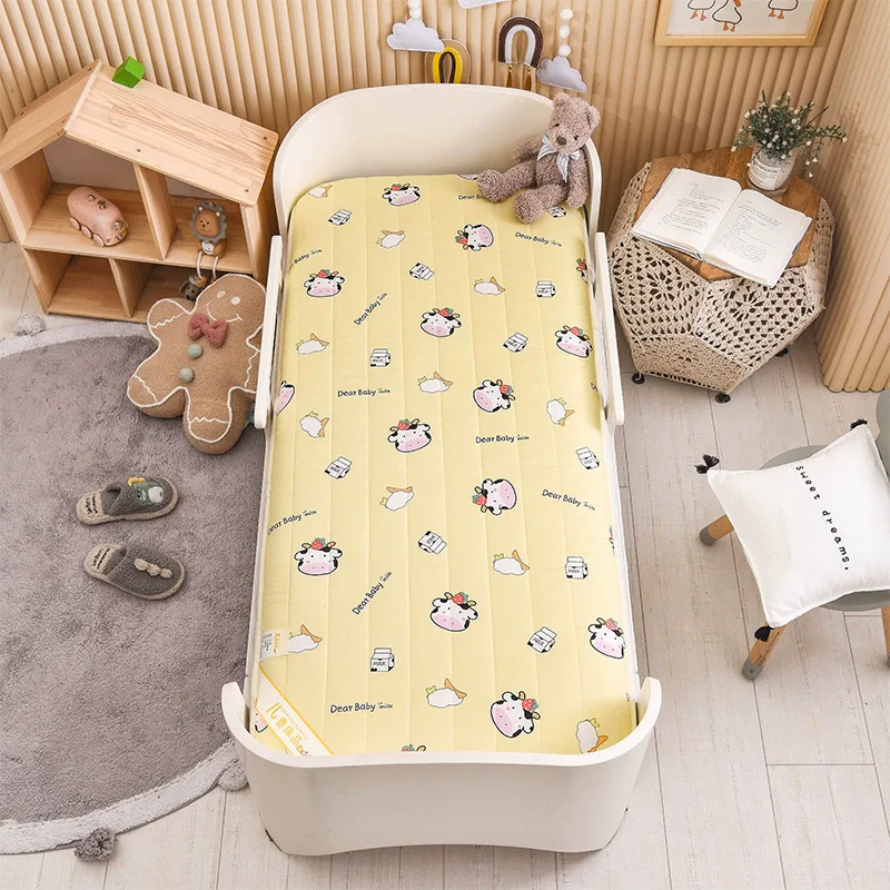 Krippe Matratze Kleinkind Bett Matratze Pad Doppel Seiten Baumwolle Mesh Baby Bettwäsche Set Jungen Mädchen Kleinkind Bett Set 120x60 cm